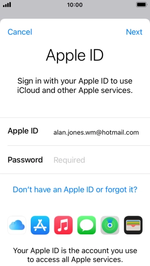 Press the field next to 