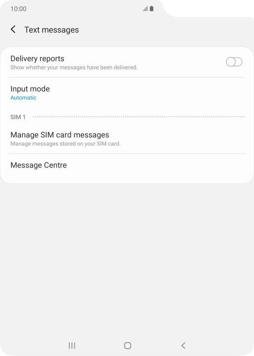 Press Message Centre.