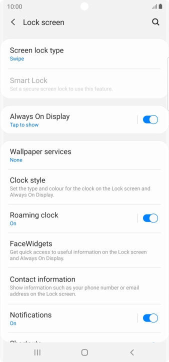 Press Screen lock type.