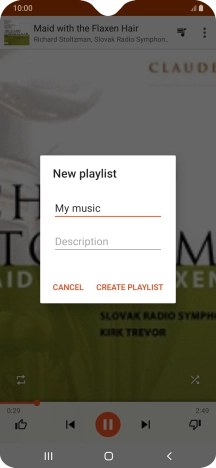 Key in a name for the playlist and press CREATE PLAYLIST.
