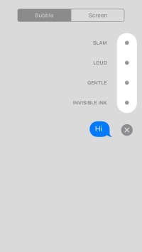 Press Bubble and follow the instructions on the screen to add a speech bubble effect to your iMessage.