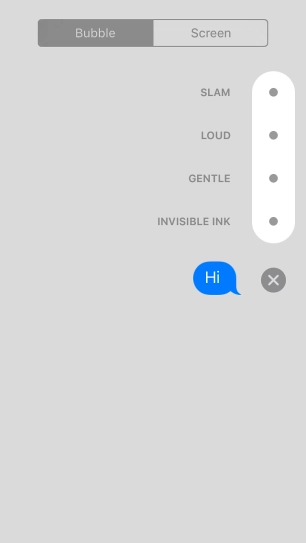 Press Bubble and follow the instructions on the screen to add a speech bubble effect to your iMessage.