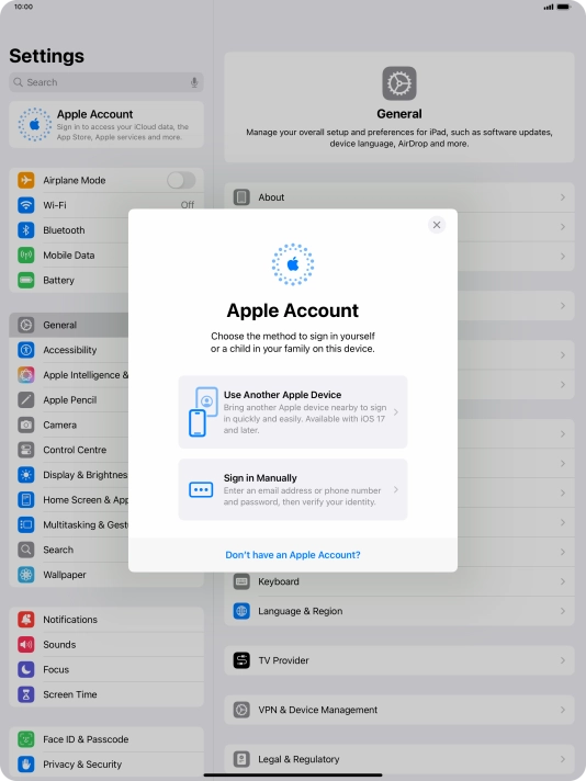 Press Sign in Manually.
