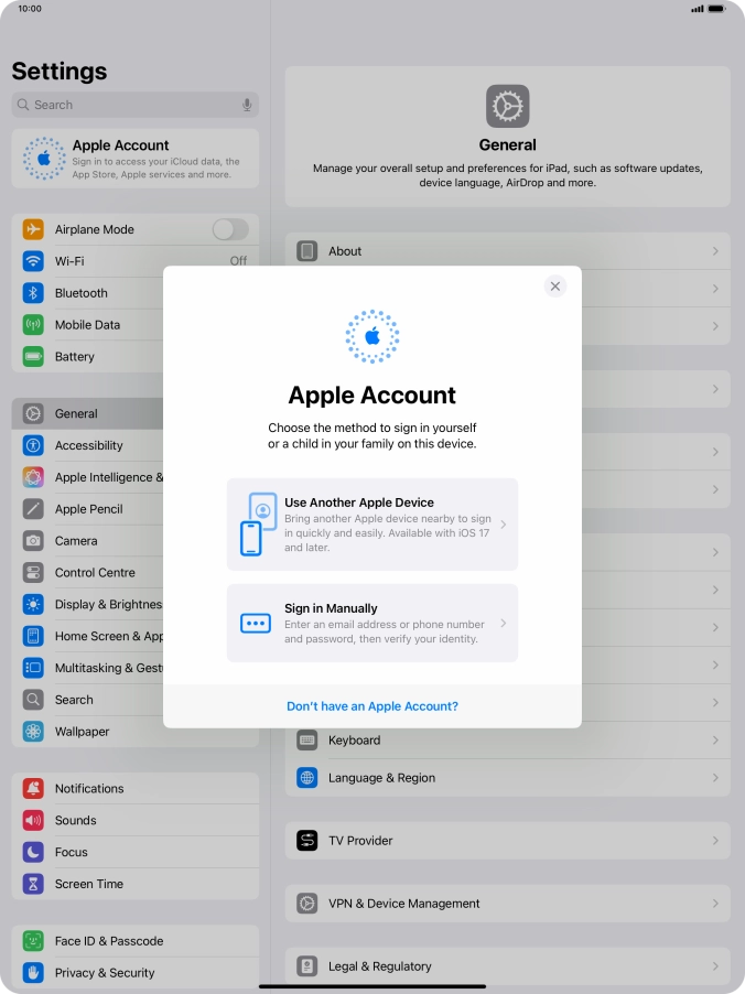 Press Sign in Manually.