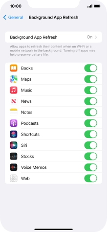 Press Background App Refresh.