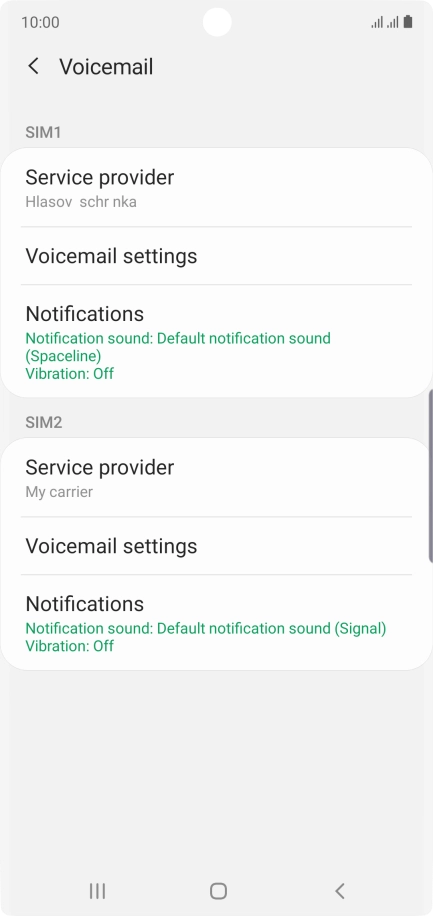 Press Voicemail settings.
