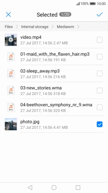 Press the confirm icon.