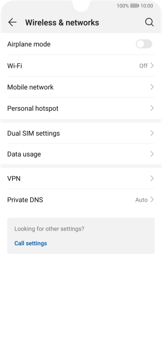 Press Mobile network.