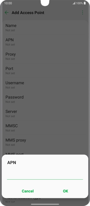 Key in live.vodafone.com and press OK.