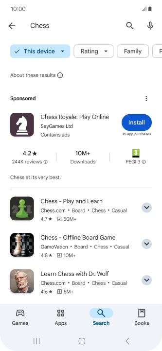 Press the required app.