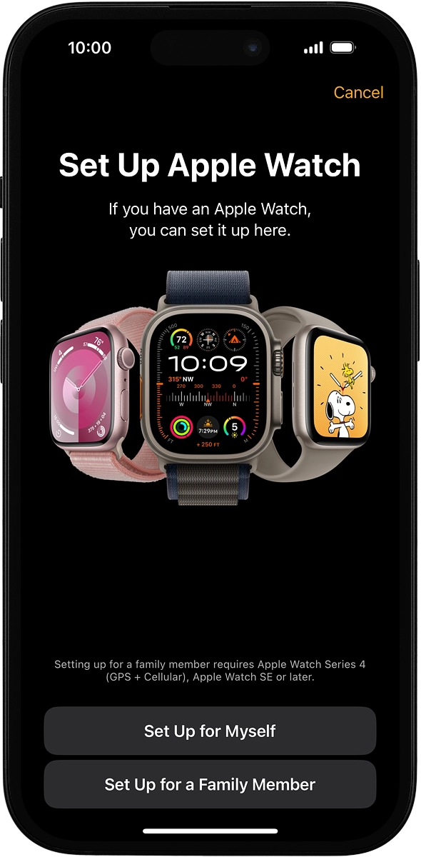 On your phone: When this screen is displayed, your Apple Watch is connected to your phone.
