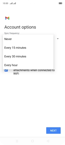 Press the required setting.