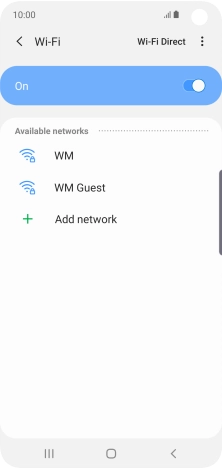Press the required Wi-Fi network.