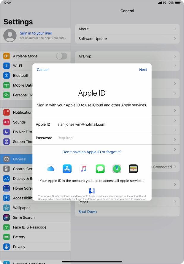 Press the field next to 