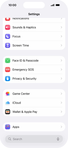 Press Face ID & Passcode.