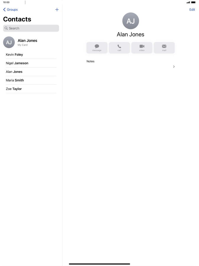 Press the new contact icon.