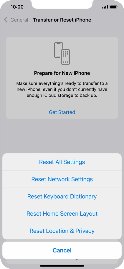 Press Reset All Settings.