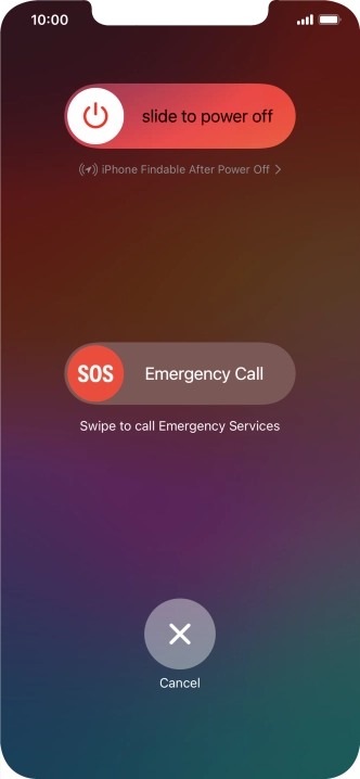 Press and drag the power off icon right.