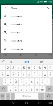 Key in the name or subject of the required app and press the search icon.