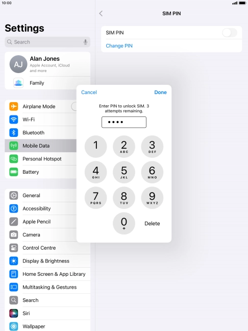 Key in your PIN and press Done. Key in your PIN and press Done.