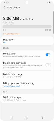 The total data usage is displayed.