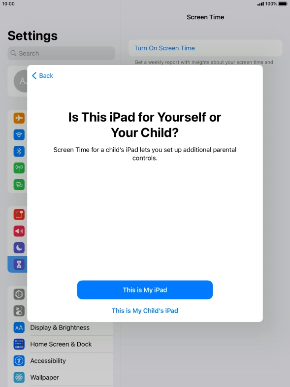 Press This is My iPad.