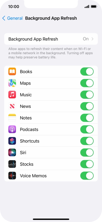 Press Background App Refresh.