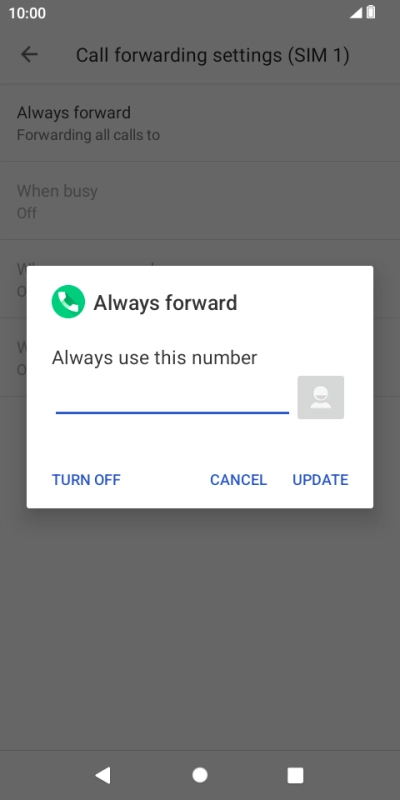 Press TURN OFF.