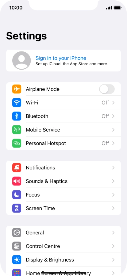 Press Sign in to your iPhone.