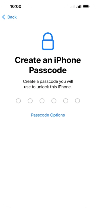 Press Passcode Options.