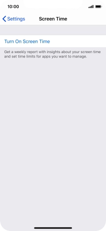 Press Turn On Screen Time.