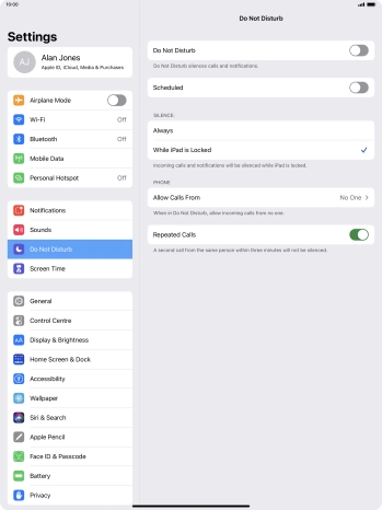 Press the indicator next to 