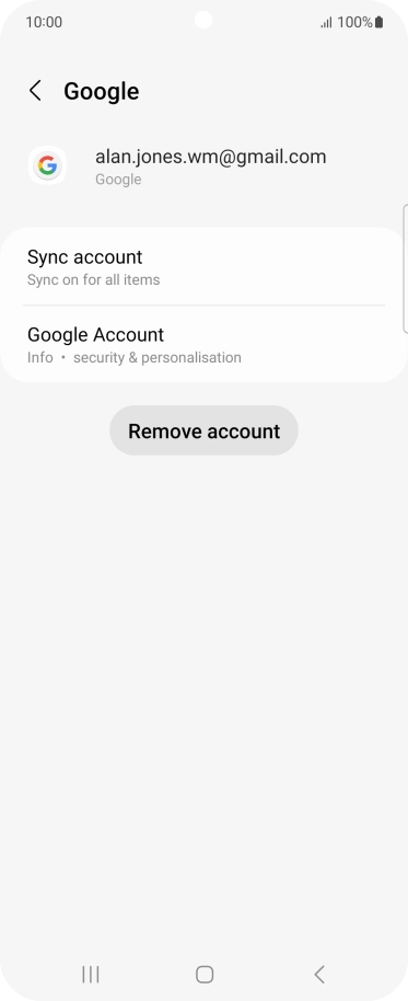 Press Sync account.