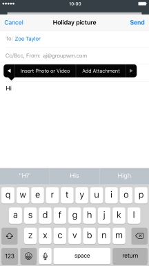 Press Insert Photo or Video and go to the required folder.