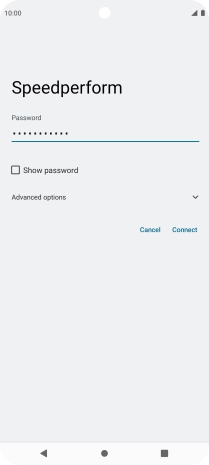 Key in the password for the Wi-Fi network and press Connect.