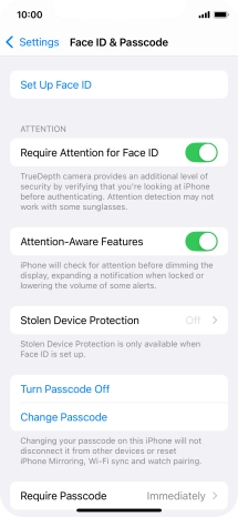 Press Turn Passcode Off and key in the phone lock code.