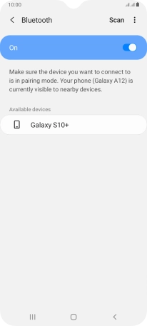 Press the required Bluetooth device and follow the instructions on the screen to pair the device with your phone.