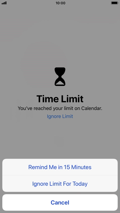 Press the required setting.