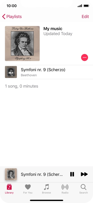 Press the song title.