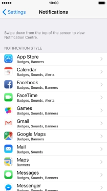 Press the required application.