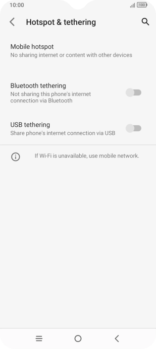Press Mobile hotspot.