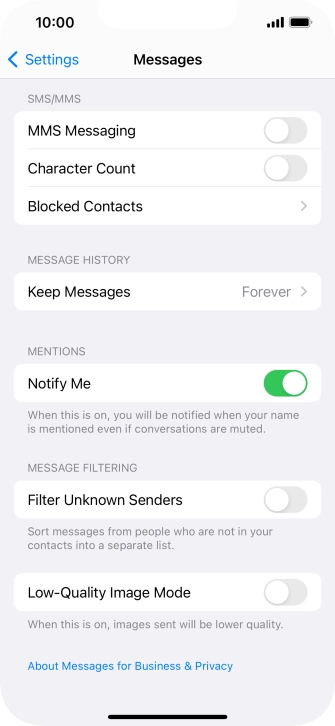 Press the indicator next to 