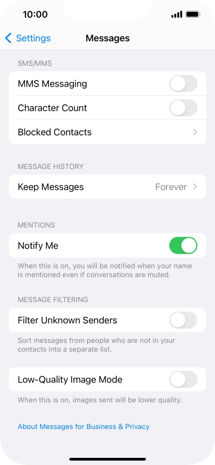 Press the indicator next to 
