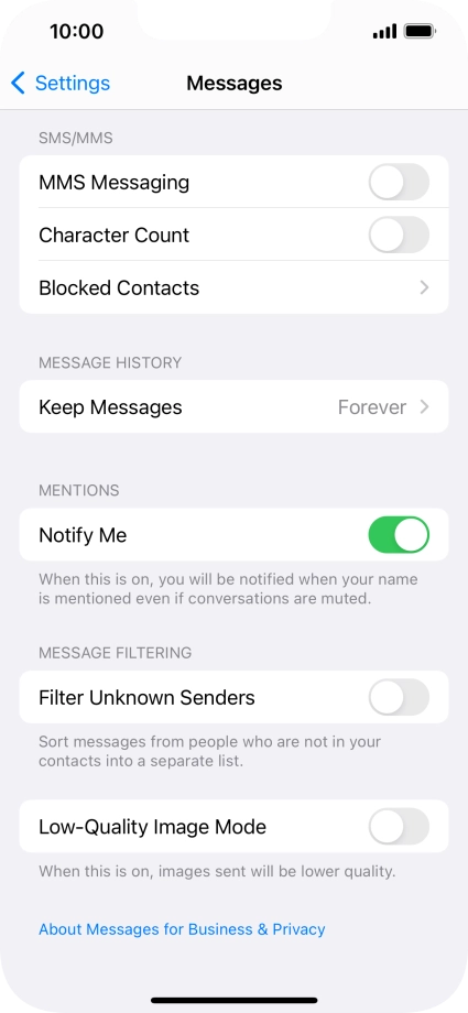 Press the indicator next to 
