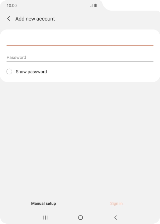 Press Password and key in the password for your email account.
