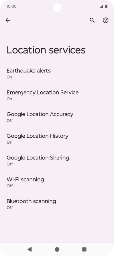 Press Google Location Accuracy.