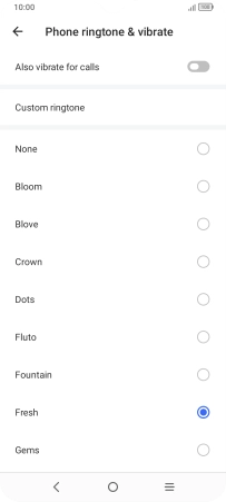 Press Custom ringtone.