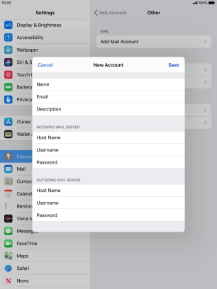 Press Save. Your email account has now been set up. To select more settings for incoming and outgoing server, proceed with the following steps.