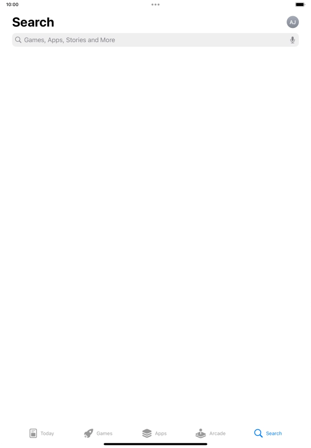 Press the search field.