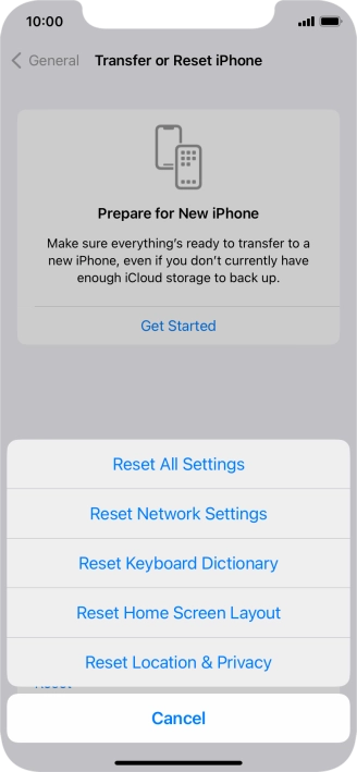 Press Reset All Settings.